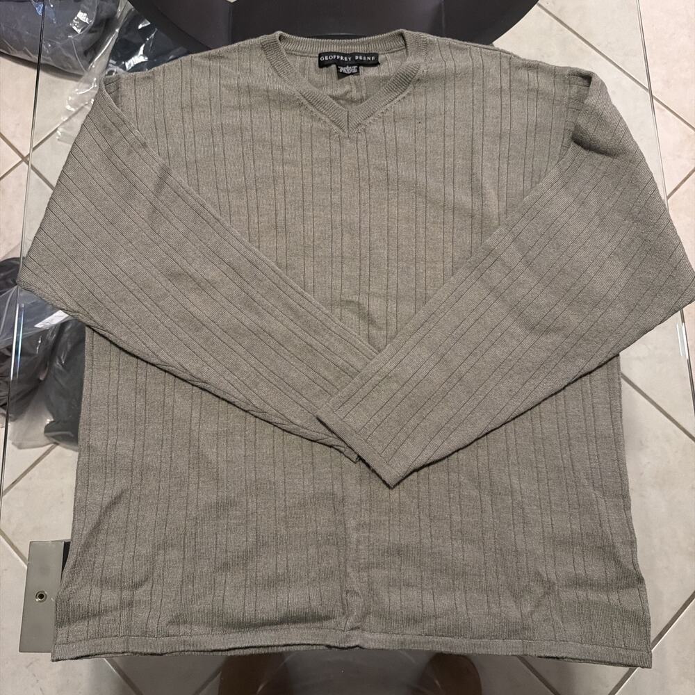 Geoffrey Beene Italian Yarn Sweater Gray Mens Large